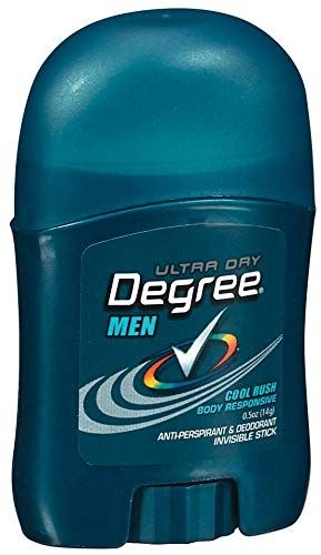 Degree Mens Travel Deodorant Cool Rush 36-Pack - 72H Body Heat Activated Mini Antiperspirant, 0.5 Oz Ea