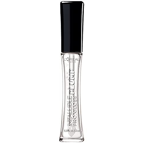 L&#39;Oreal Paris Infallible Pro Gloss Plump Lip Gloss with Hyaluronic Acid, Long Lasting Plumping Shine, Lips Look Instantly Fuller and More Plump, Mirror, 0.21 fl. oz.