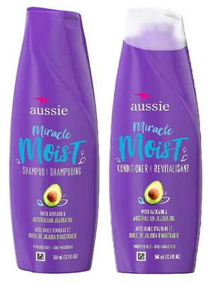 Aussie Miracle Moist Shampoo and Conditioner Set with avocado &amp; australian jojoba oil-12.1 fl oz each