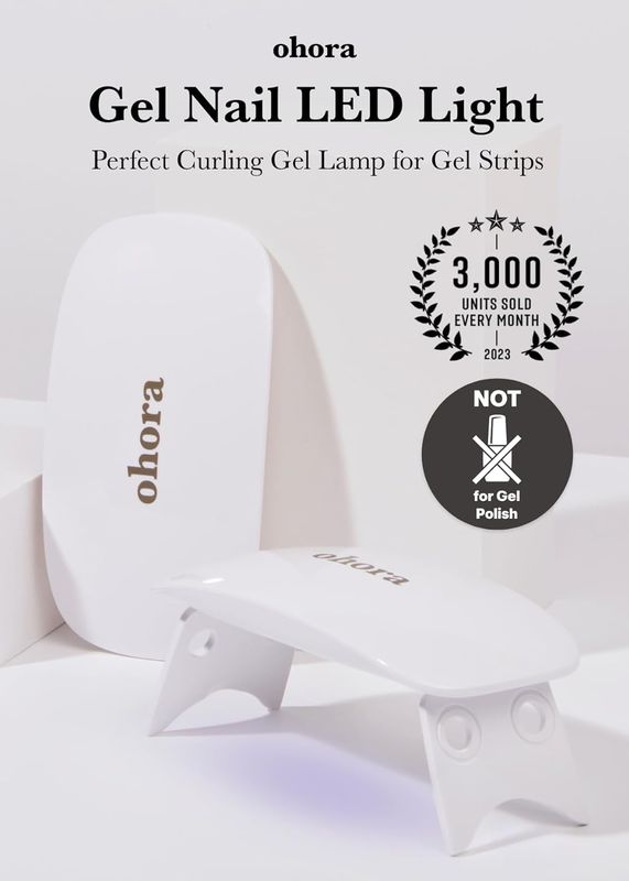 LED Gel Lamp for Gel Nail Strips by ohora - 6W Max, 2 Timers (45s  60s), Portable Lamp for Curing Gel Nail Art, Gel Stickers and Strips, Gel Strips Only