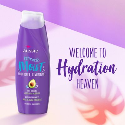 Aussie Miracle Moist Shampoo and Conditioner Set with avocado &amp; australian jojoba oil-12.1 fl oz each