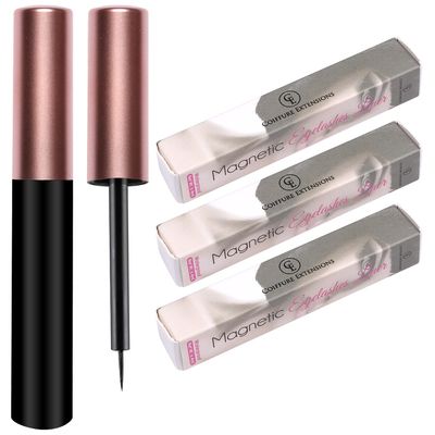 3 Pack Coiffure Extensions Magnetic Eyeliner, Black, Waterproof, Natural Looking, Smudge Proof Magnetic Eyelashes Eyeliner