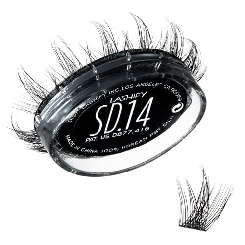 Lashify Stardust 14mm Gossamer DIY Eyelash Extensions Refill, The Multi-Length Multi Layered Lash, Thin Fibers of the Classic &quot;C&quot; Style, Black, Easy False Lashes