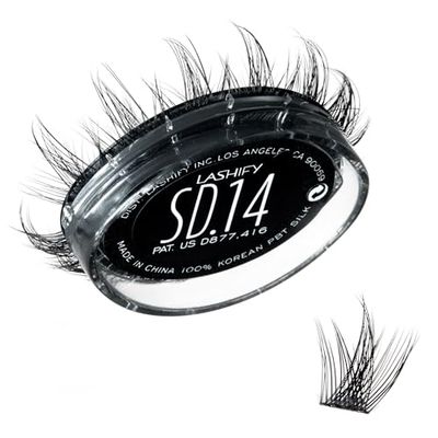 Lashify Stardust 14mm Gossamer DIY Eyelash Extensions Refill, The Multi-Length Multi Layered Lash, Thin Fibers of the Classic &quot;C&quot; Style, Black, Easy False Lashes