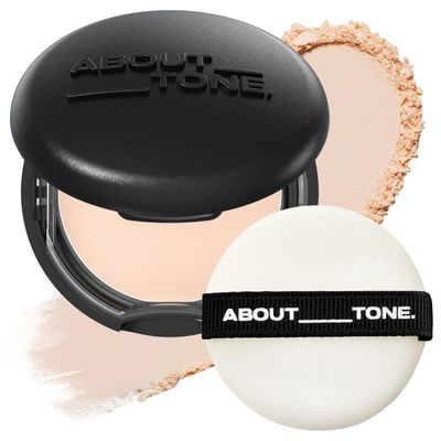 ABOUT TONE Blur Powder Pact 0.32oz - Pressed Powder Compact with Mirror and Puff Makeup Setting Finishing Blurring Natural Translucent Lightweight Face Sebum Oil Control Vegan Formula (2.5 IVORY)