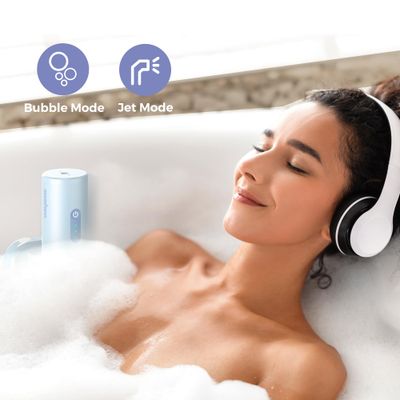 Bath Jet Spa, Cordless Portable Bathtub Accessories with 3-level Adjustable Speed, Bubble MakerBath Jet Mode, Bathtub Jets for Home Spa, Relaxing (Blue)