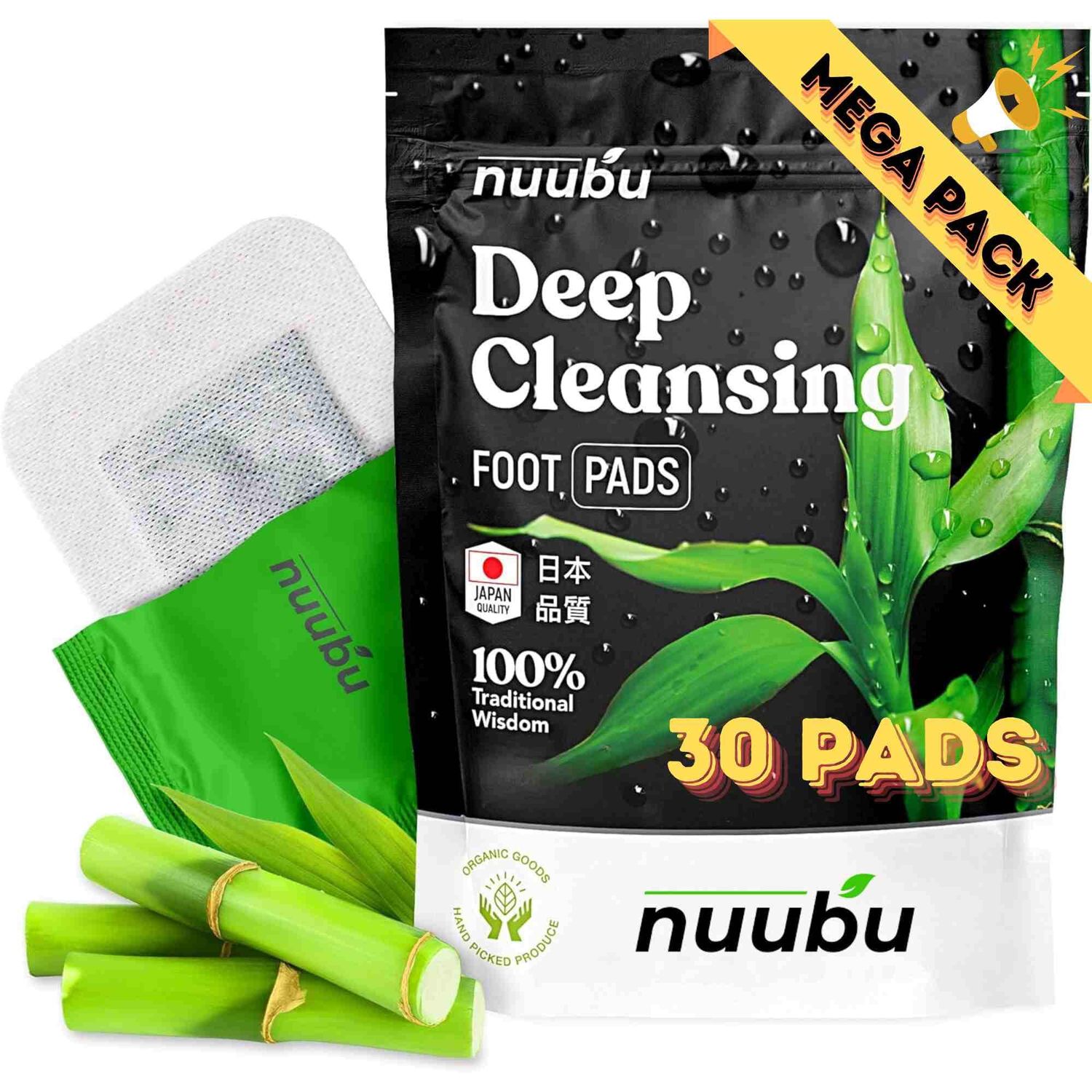 Nuubu | Deep Cleansing Foot Pads for Better Sleep &amp; Foot Care | Premium Japanese Organic Foot Pads with Ginger Powder (30 Pc)