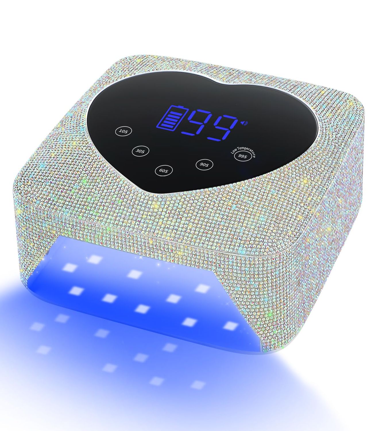 UV Light for Nails, HUGMAPLE Cordless UV Nail Lamp for Gel Nails 72W, Rechargeable Diamond LED Nail Dryer with 5 Timer Setting,Touch Control &amp; Auto Sensor, Fast Nail Light Curing Lamp for Salon &amp; Home