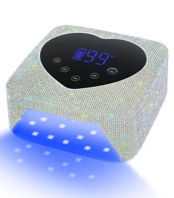 UV Light for Nails, HUGMAPLE Cordless UV Nail Lamp for Gel Nails 72W, Rechargeable Diamond LED Nail Dryer with 5 Timer Setting,Touch Control &amp; Auto Sensor, Fast Nail Light Curing Lamp for Salon &amp; Home