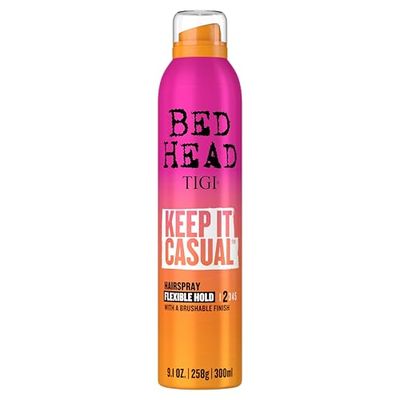 Bed Head by TIGI Frizz Control Flexible Hold Hairspray for Long Lasting and Flexible Hold, Keep It Casual Brushable Hair Spray, 9.1 Oz