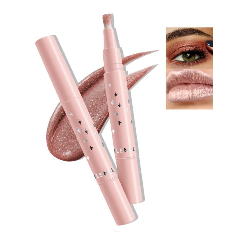 Easilydays Liquid Eyeshadow, Sparkling Eye Shadow, Bronze Golden Eyeshadow, Eyeliner, Eyelid, Waterproof Quick-Drying, Crease Resistant, Liquid Highlight Diamond Shimmer Makeup for Eyes Looks, 06