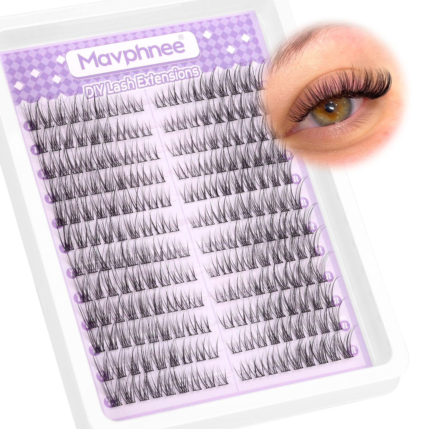 Lash Clusters Natural DIY Lash Extensions C Curl Cluster Eyelash Extensions Cat Eye LeftRight Cluster Lashes 216 Pcs Wispy Eyelash Clusters for Beginners