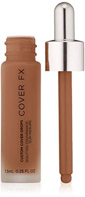 COVER FX Custom Cover Drops, Multi-Use Shade-Adjusting Liquid Foundation and Concealer Makeup, Vegan &amp; Cruelty-Free Lightweight Skin Enhancer, 0.25 Fl Oz, N Deep 3