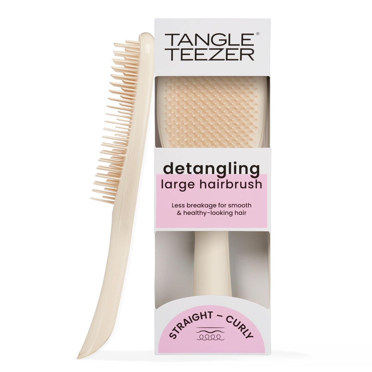Tangle Teezer Large Ultimate Detangler Hairbrush for Wet &amp; Dry Hair, Eliminates Knots &amp; Reduces Breakage for Long, Thick, &amp; Curly Hair Types, Vanilla