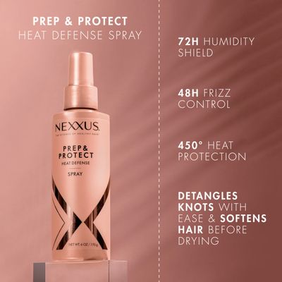 Nexxus Heat Defense Spray Prep &amp; Protect for 450 degree heat protection, with StyleProtect Technology 6 oz