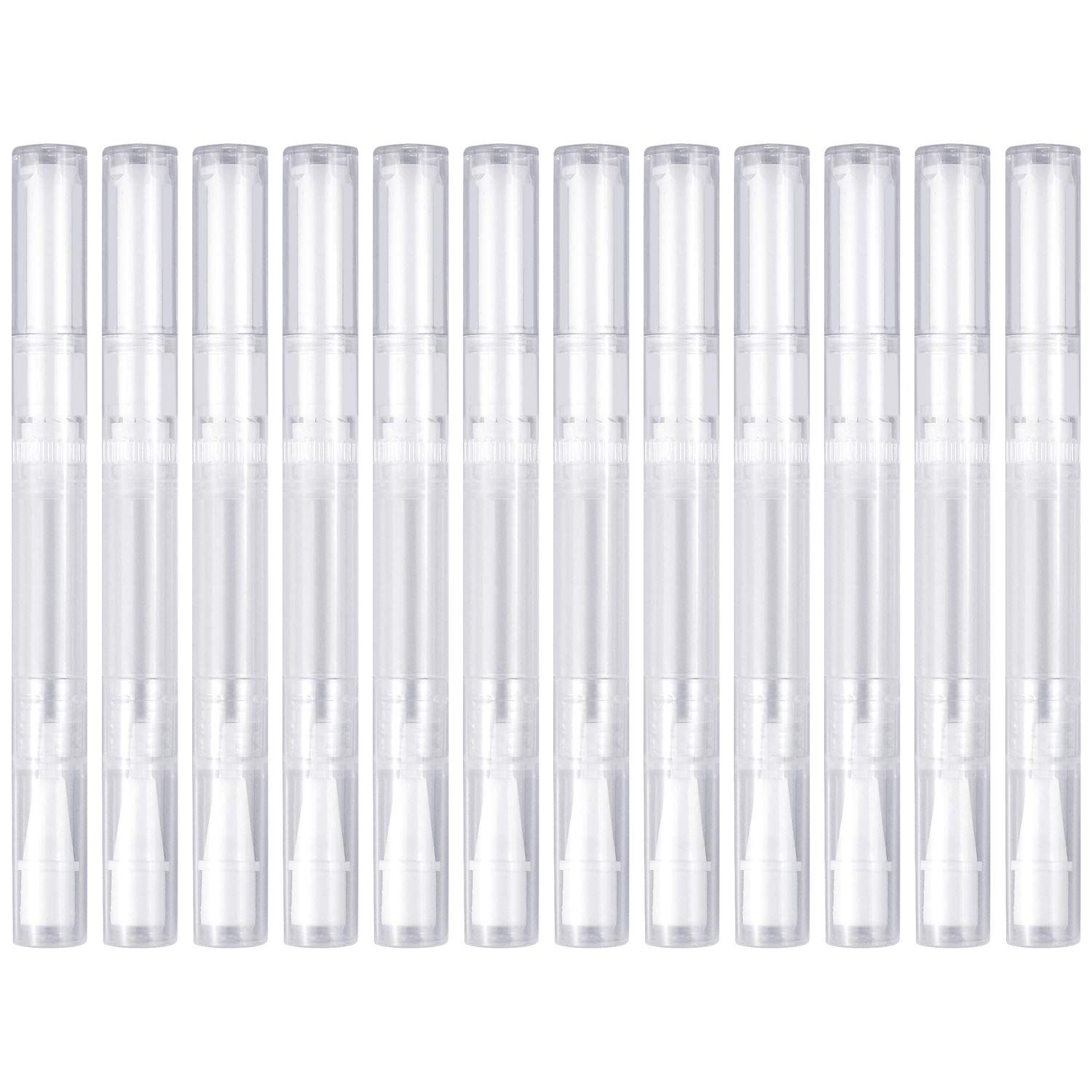 12 Pack 3 Ml Transparent Twist Pens Empty Nail Oil Pen Brush, Cuticle Oil Pen Cosmetic Lip Gloss Container Applicators