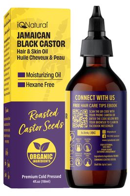4oz Organic Cold Pressed Jamaican Black Castor Oil for Hair Growth and Damaged, Dry Scalp - Unscented, Hexane-Free