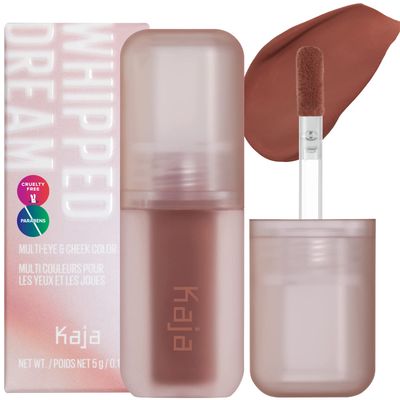 Kaja Multi-purpose Liquid Eyeshadow &amp; Blush - Whipped Dream | with Cotton Seed Oil, 4 Shades, Buildable, Blendable, Airy Semi-matte Finish, 04 Mocha Tarte, 0.17 Oz