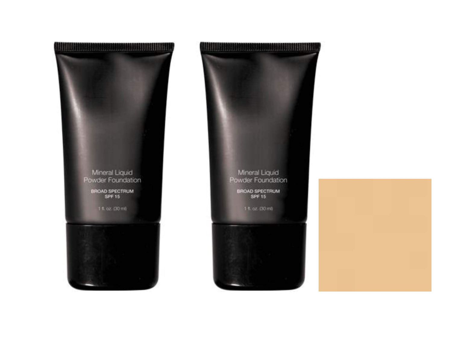 Beauty Deals Mineral Liquid Powder Foundation Broad Spectrum SPF 15 Pack of 2 (Vanilla Cream)