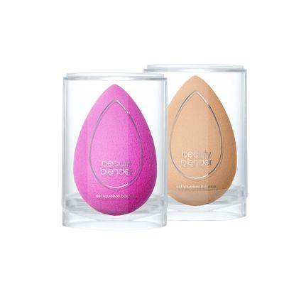 Beautyblender | Original Pink  Nude Beauty Blender 2-Piece Bundle for Blending Foundations, Powders, and Creams, Super-Soft Foam for Streak-Free Application, Made in the USA, Reusable, Washable