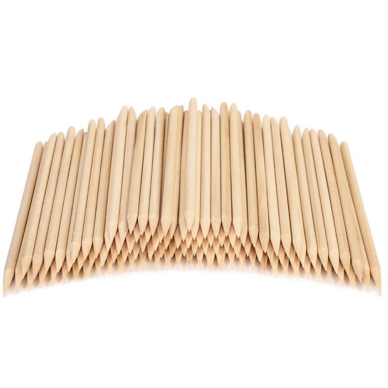 roomir 100PCS Orange Sticks for Nails 4.5 Inch - Wooden Cuticle Pusher &amp; Remover Set - Non-Toxic, Skin-Safe - Wood Tools for Manicure &amp; Pedicure - Disposable Set for Home &amp; Salon - Won't Break Easily