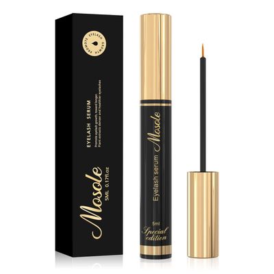 Premium Eyelash Growth Serum - 5ml Fuller &amp; Longer Looking Eyelashes Lash Enhancing Serum for Natural Lashes or Lash Extensions &amp; Brows, Vegan &amp; Cruelty-Free