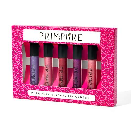 Prim and Pure Mineral Play Lip Gloss Set (Pack of 5) - 100% Natural, Organic, Non-toxic Kids Lip Gloss Made in the USA