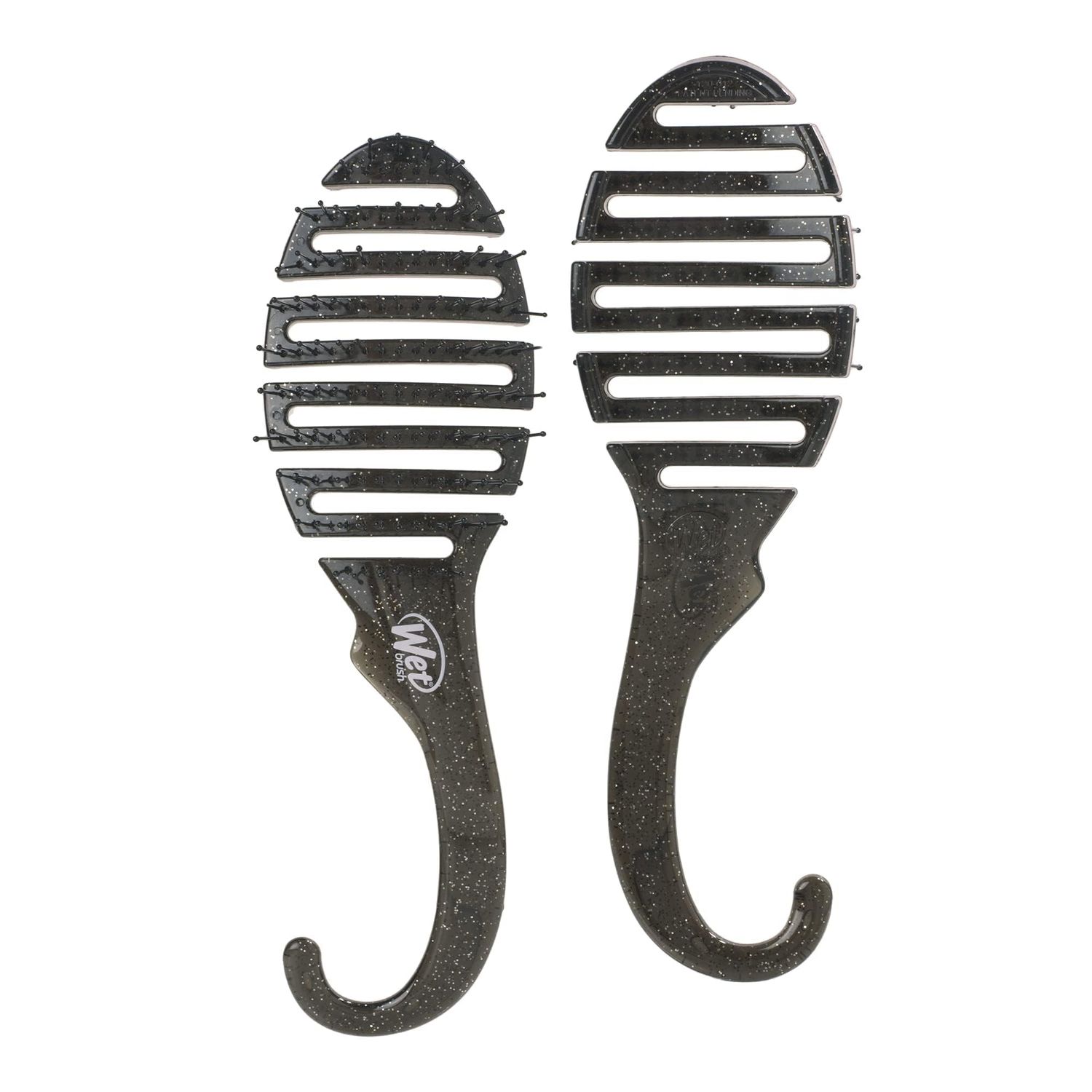 Wet Brush Shower Hair Brush Detangler - Exclusive Ultra-soft IntelliFlex Bristles - Minimizes Pain And Protects Against Split Ends and Breakage - Comb For Women, Men, Wet &amp; Dry Hair - Black Glitter