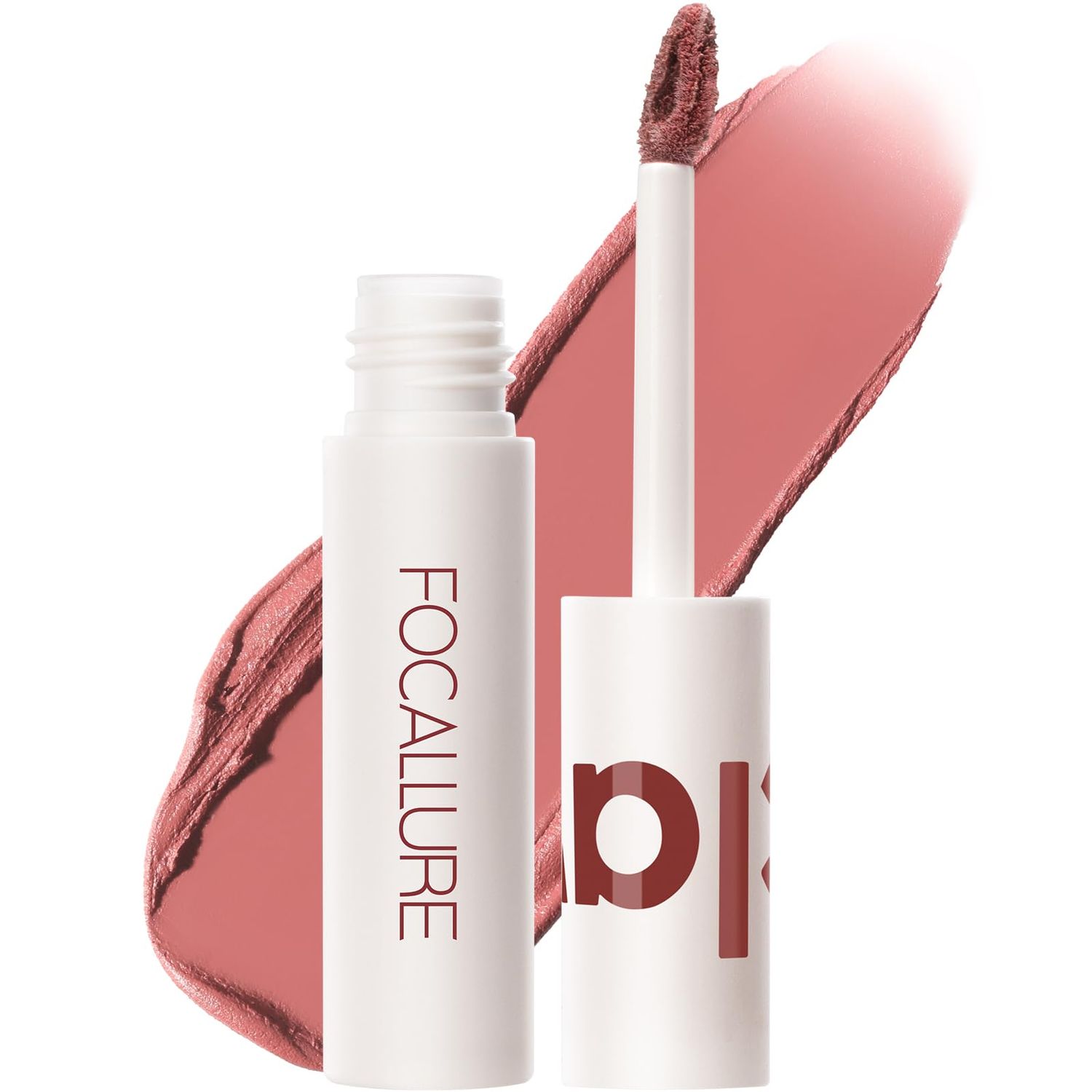 FOCALLURE Velvet Matte Liquid Lipstick, Satin-Finish Full Coverage Lip Color, High Pigmented Lip Stain for Cheeks and Lips Tint, Smooth Soft Lip Makeup, Quick-Drying, Lightweight, Milk Tea