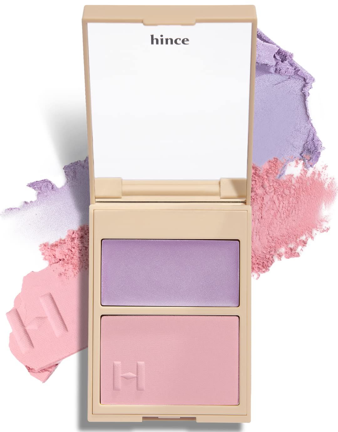 hince True Dimension Layering Cheek - Cream &amp; Pressed Powder 2 Different Shades &amp; Textures - Silky Seamless Long Lasting Blush Makeup - Muted Beige &amp; Elegant Rose Beige (1, DREAMLIKE, L003)