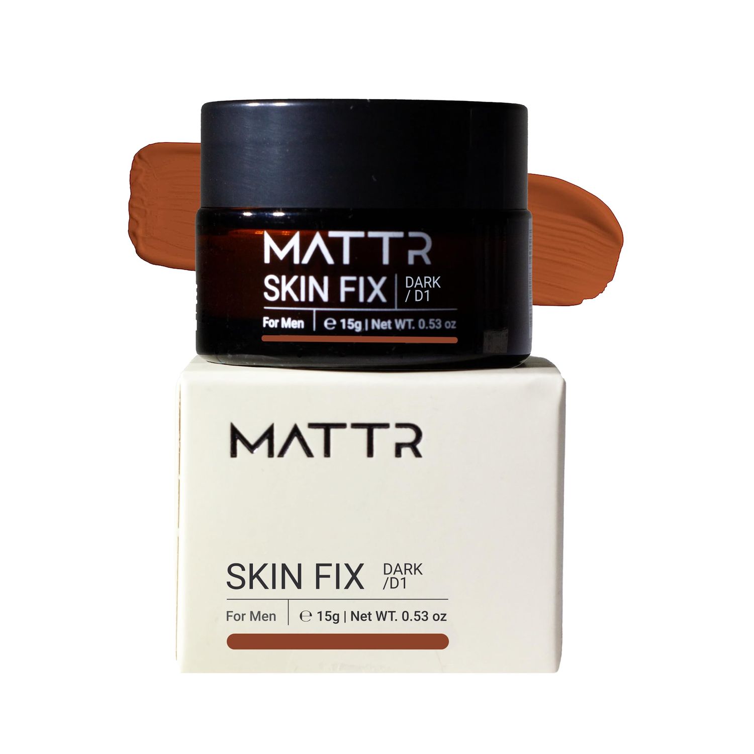 MATTR Skin Fix - Cosmetic Solutions for Men - Concealer &amp; Skin Balancing Formula for Uneven Complexions - Cover Fine Lines, Under-Eye Bags, Blemishes - Vegan Makeup - Travel-Size Jar - 15g (D1)
