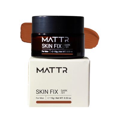 MATTR Skin Fix - Cosmetic Solutions for Men - Concealer &amp; Skin Balancing Formula for Uneven Complexions - Cover Fine Lines, Under-Eye Bags, Blemishes - Vegan Makeup - Travel-Size Jar - 15g (D1)