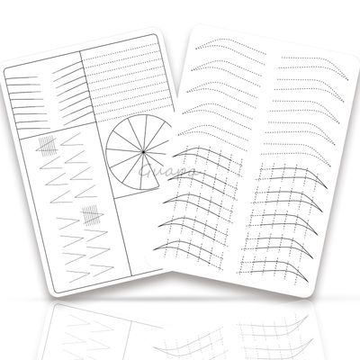 3pcs Silicone White Permanent Makeup Practice Skin with Black Outlines Double Sided Pre-printed Nano Brow Practice Skin Microblading Latex (White Skin-Black Printing)