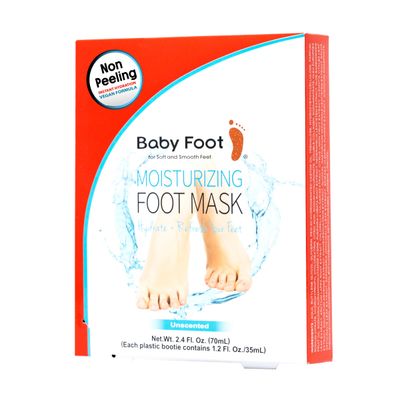 Baby Foot Unscented Non-Peel Moisturing Mask - Hydrate and Refesh Feet in 15-Minute - No Pain Feet Treatment - For Men and Women - Smooth and rich moisturizer for Baby Soft Feet