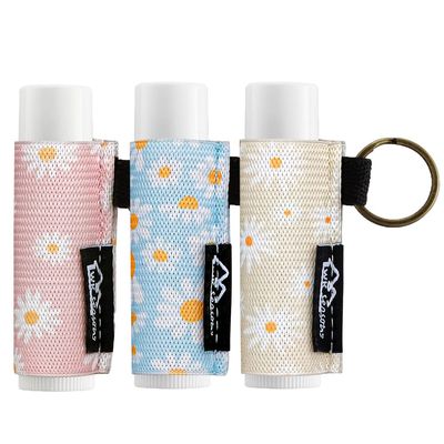 WK IEASON - Lip Balm Holder Keychain Clip On Lipstick Sleeve Chapstick Sleeve Holder Keychain(Daisy PinkBlueBeige)
