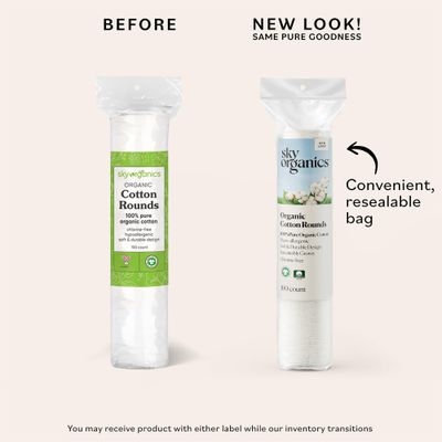 Sky Organics Organic Cotton Rounds for Sensitive Skin, 100% Pure GOTS Certified Organic for Beauty &amp; Personal Care, 300 ct