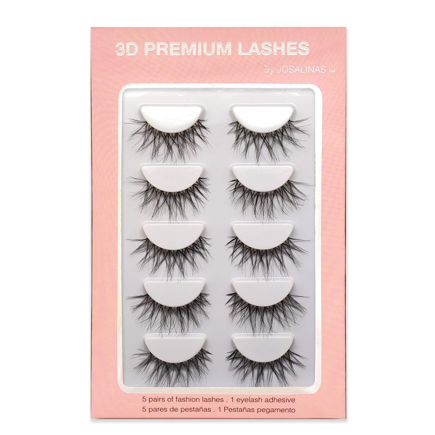 JOSALINAS Crisscross Wispy False Eyelashes Extensions 5 Pairs Glamour Fake Mink Lashes, Winter