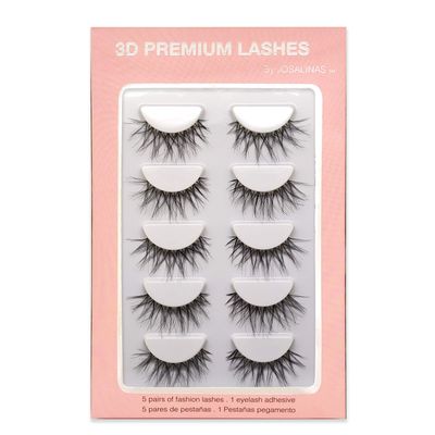 JOSALINAS Crisscross Wispy False Eyelashes Extensions 5 Pairs Glamour Fake Mink Lashes, Winter