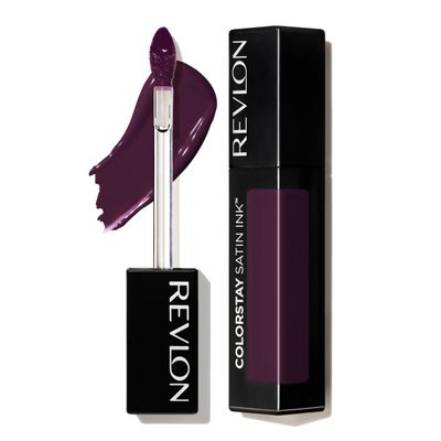 REVLON ColorStay Satin Ink Crown Jewels Liquid Lipstick, Longlasting &amp; Waterproof Lipcolor, Moisturizing Creamy Formula Infused with Black Currant Seed Oil, 036 Royal Amethyst, 0.17 fl oz.