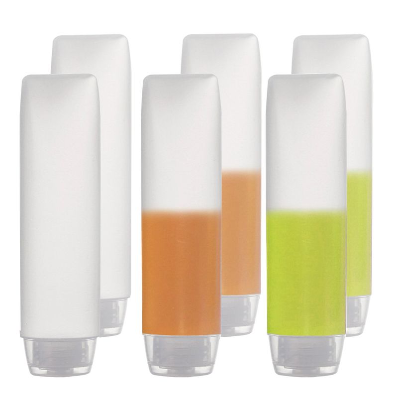 OTO 6 Pack Travel Size Plastic Squeeze Bottles for Liquids, 30ml1 Fl. Oz TSA Approved Makeup Toiletry Cosmetic Containers