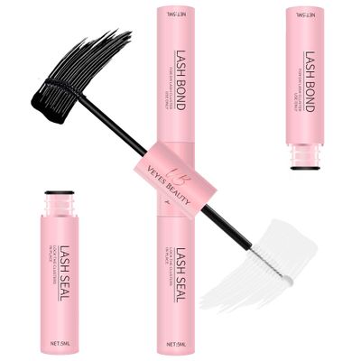 VEYESBEAUTY Lash Bond and Seal Waterproof 2 in 1 Cluster Lash Glue for Eyelash Extensions Long Lasting Strong Hold Individual Eyelash Glue for Self-Application at Home 5ml5ml