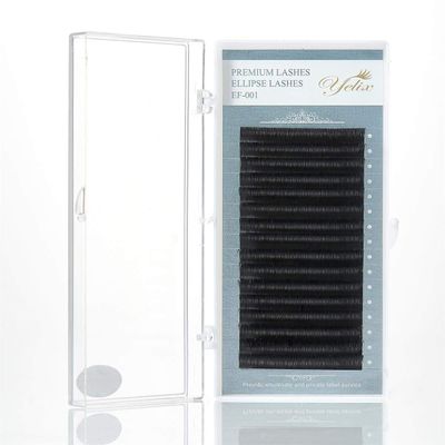 Mixed Length Flat Eyelashes Extensions - False Mink Eyelash Individual Split Tips Highly Soft Ellipse Lashes for Makeup Professionals C Curl 0.15mm8-15mm (8 Lengths in One Tray)