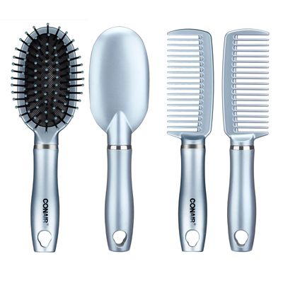 Conair Detangle &amp; Style hair brush set - wide tooth comb and travel hair brush - Detangling Brush and Comb Set - Color at random - 2 Count