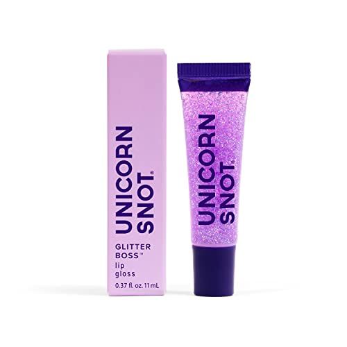 UNICORN SNOT Glitter Lip Gloss - Sparkly Lip Shine - Stocking Stuffers for Women, Gifts for Teen Girls - Vegan &amp; Cruelty-Free Non-Sticky Formula Lip Gloss Glitter Makeup - Holographic Purple (Orchid)