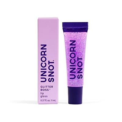 UNICORN SNOT Glitter Lip Gloss - Sparkly Lip Shine - Stocking Stuffers for Women, Gifts for Teen Girls - Vegan &amp; Cruelty-Free Non-Sticky Formula Lip Gloss Glitter Makeup - Holographic Purple (Orchid)