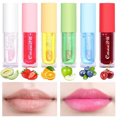 evpct 6Pcs Mini Clear Color Change Changing PH Tinted Lip Gloss Sets for Women, Lip Oil Gloss Balm Tint Stain Glaze Pack Hydrating Moisturizer Lipstick Magic labiales magicos 0.071fl.oz 6
