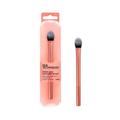 Real Techniques Brightening Concealer Makeup Brush, Viral Kitten Paw Brush Conceals Under Eyes, &amp; Imperfections, Cover Dark Circles, For Brightener &amp; Concealer, RT 242 Brush, Cruelty-Free, 1 Count