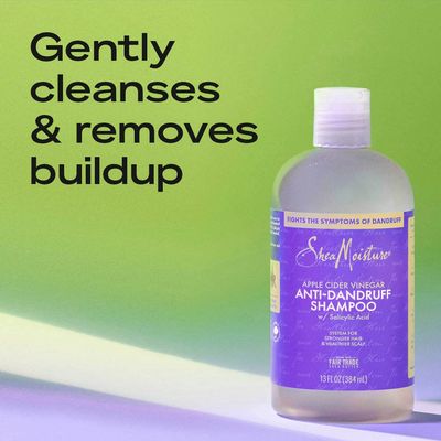 SheaMoisture Hair Care System Anti-Dandruff Shampoo For Stronger Hair &amp; Healthier Scalp Shampoo Formulated With Apple Cider Vinegar And Fair Trade Shea Butter 13oz