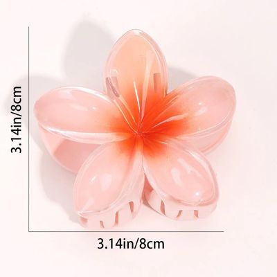 6 Pack Flower Claw Clip for Women, Hawaiian Plumeria Hair Clip,Preppy Flower Hair Clips, Hibiscus Hair Clip, Hawaii Hair Accessories for Thick Hair, Gifts for Women Teen Girls
