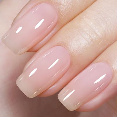 AILLSA Milky Pink Gel Nail Polish Sheer Neutral Nude Gel Polish Light Natural Color Translucent Gel Polish Long Lasting Jelly Pink Soak Off U V Gel for French Manicure Nail Art at Home 0.51 Fl Oz